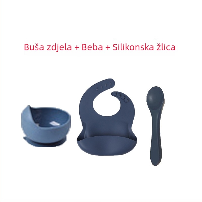Set za prehranu psa: silikonska zdjela u obliku puža sa usisnim dijelom i mekanom silikonskom žličicom (Materijal: silikon; Oblik: puž; Usisni dio; Silikonska žličica)