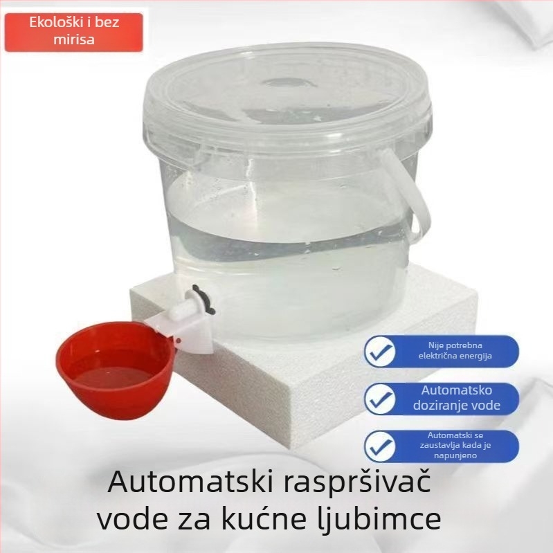 Dispenzer za vodu za kućne ljubimce – neelektrični, gravitacijski automatski dozirnik vode, prenosni, velik kapacitet, pogodan za mačke i pse