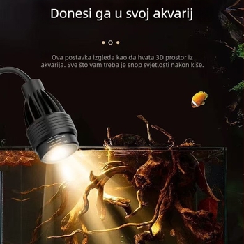 LED osvjetljenje za akvarij sa zumirajućim fokusom za vodene biljke, aluminijska legura, 8–18W/22W, 386 g