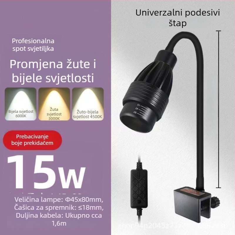 LED osvjetljenje za akvarij sa zumirajućim fokusom za vodene biljke, aluminijska legura, 8–18W/22W, 386 g