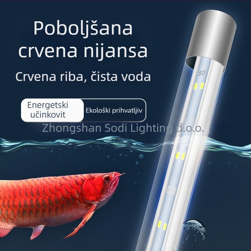 LED svjetlo za akvarij, vodootporna konstrukcija, aluminij-PC materijal, snaga 2-15.2W, pojačanje rasvjete, marke Yikeda
