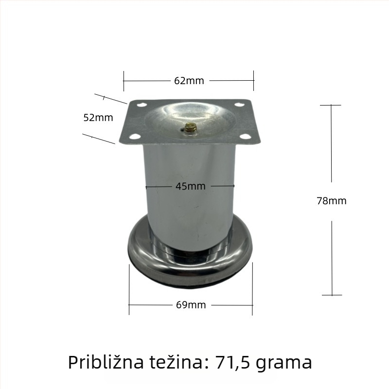 Podesive noge namještaja – hladno valjani čelik, Jinjunheng hardware, model Jjh-0375, moderni stil, elektroplatirani premaz