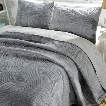 Ljetni quilt set, 100% pamuk, reaktivno tiskanje i bojanje, geometrijski uzorak, jednostavno tkanje, trodijelni set posteljine