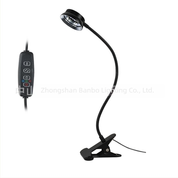 LED kalcijska lampica za penjačke kućne ljubimce (kornjače) sa UVA UVB potpunim spektrom, ciklusni tajmer, clip lampica, 6W, aluminij