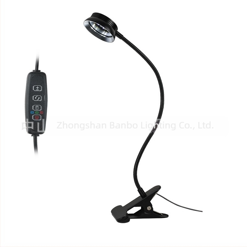LED kalcijska lampica za penjačke kućne ljubimce (kornjače) sa UVA UVB potpunim spektrom, ciklusni tajmer, clip lampica, 6W, aluminij