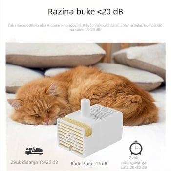 Pumpa za vodni fontan za kućne ljubimce, tih rad, podvodna, USB napajanje, 5V1A, ABS materijal, LED svjetlo