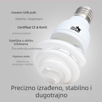 Giangarden UVB/UVA Reptilska Energijska Lampica — za kornjače i guštere, 15W, staklo-plastika, poboljšava apsorpciju kalcija, domet >60 cm