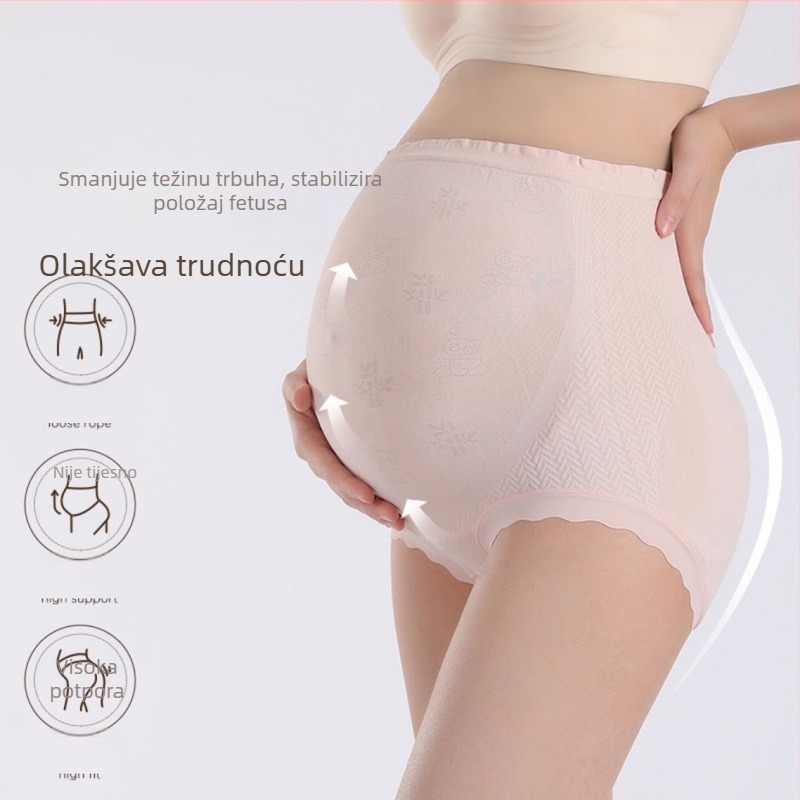 Trudničko donje rublje, visok struk, bezšivno, najlon s pamukom uloškom, 61-70D, prozračnost