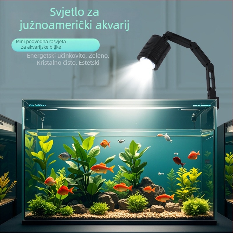 LED svjetlo za akvarij s fleksibilnim ramenom, s punim spektrom i fokusirajućom lećom, 6W