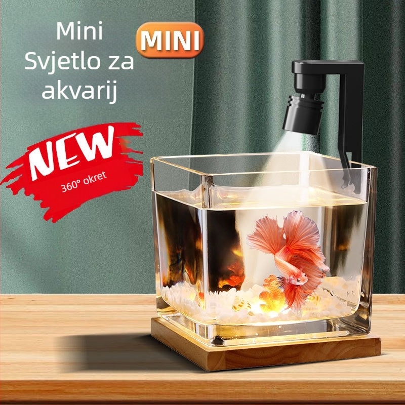LED klip svjetlo za akvarij, rotirajuće, 2W, plastično