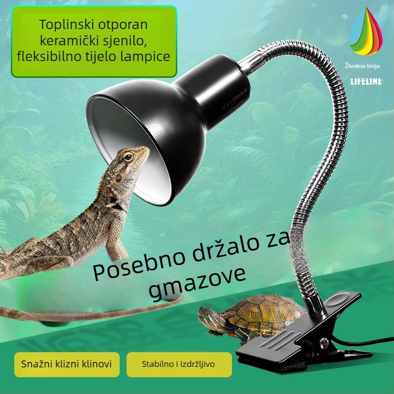Lampa za terarij reptila sa staklenom usisnom pločom i stalkom, 4W aluminijska legura, potpuno spektrum UVA UVB, Model 05