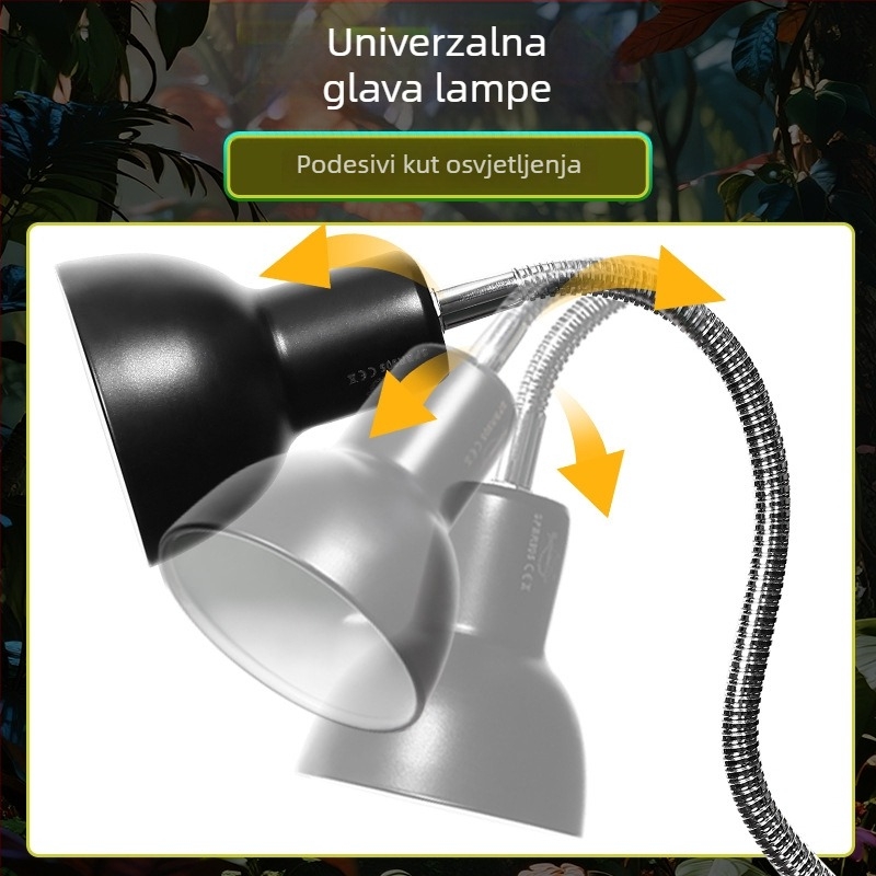 Lampa za terarij reptila sa staklenom usisnom pločom i stalkom, 4W aluminijska legura, potpuno spektrum UVA UVB, Model 05