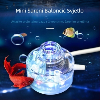 LED svjetlo za akvarij s mjehurićima – mijenja boje, PC kućište, 1W snaga, mini fontana svjetlo za akvarij