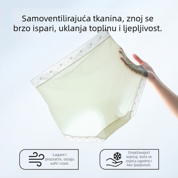 Trudničko donje rublje s visokim strukom i podrškom za stomak, Ice Silk tkanina (najlon + spandeks), pamučna podstava, ribana pletenina