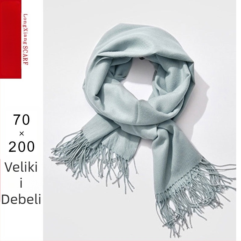 Šal od imitacijskog kašmira, warp-knit izrada, topao za zimu, minimalistički stil