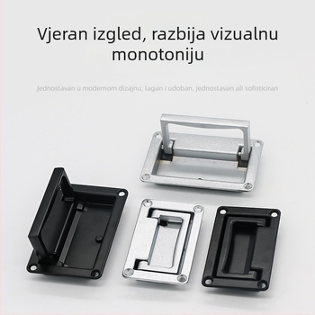 Ugrađena čvrsta ručka od cinkove legure za ormariće, model LS523; Materijal: cinkova legura; Završna obrada: elektroplatiranje, pjeskarenje, oksidacija; Stil: moderni minimalistički dizajn