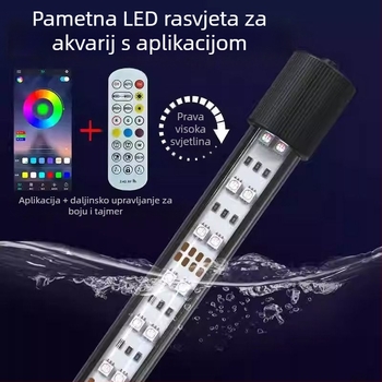 Pametna LED svjetiljka za akvarij, vodootporna i potopna, upravljanje putem aplikacije, cijeli spektar