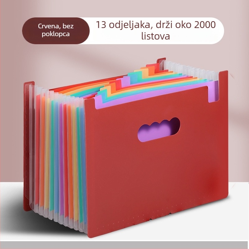 Yurui PP stojeći trostrano zatvoren fascikl s 25 pretinaca, mogućnost ispisa logotipa