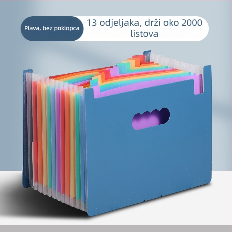 Yurui PP stojeći trostrano zatvoren fascikl s 25 pretinaca, mogućnost ispisa logotipa