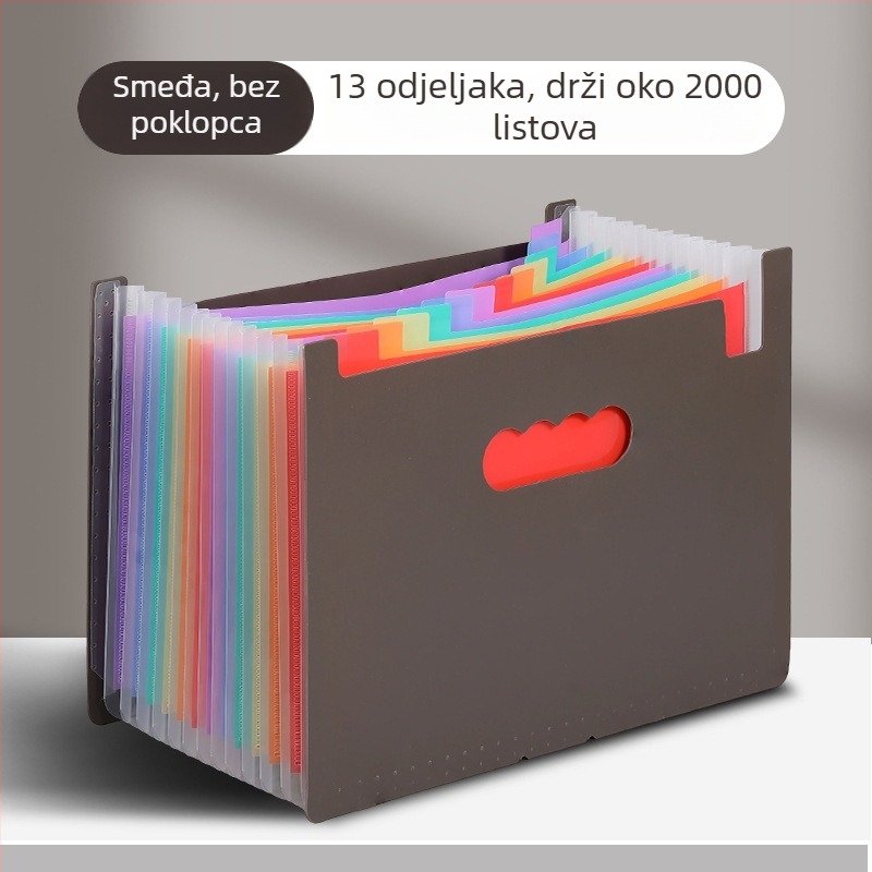 Yurui PP stojeći trostrano zatvoren fascikl s 25 pretinaca, mogućnost ispisa logotipa