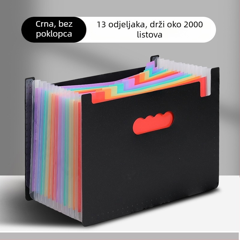 Yurui PP stojeći trostrano zatvoren fascikl s 25 pretinaca, mogućnost ispisa logotipa