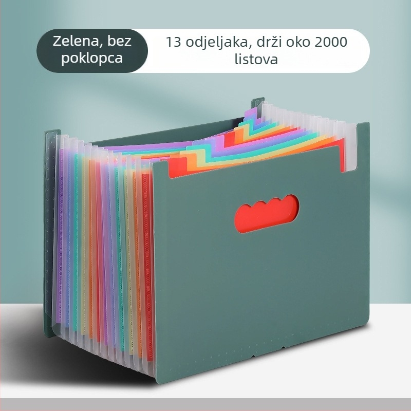 Yurui PP stojeći trostrano zatvoren fascikl s 25 pretinaca, mogućnost ispisa logotipa