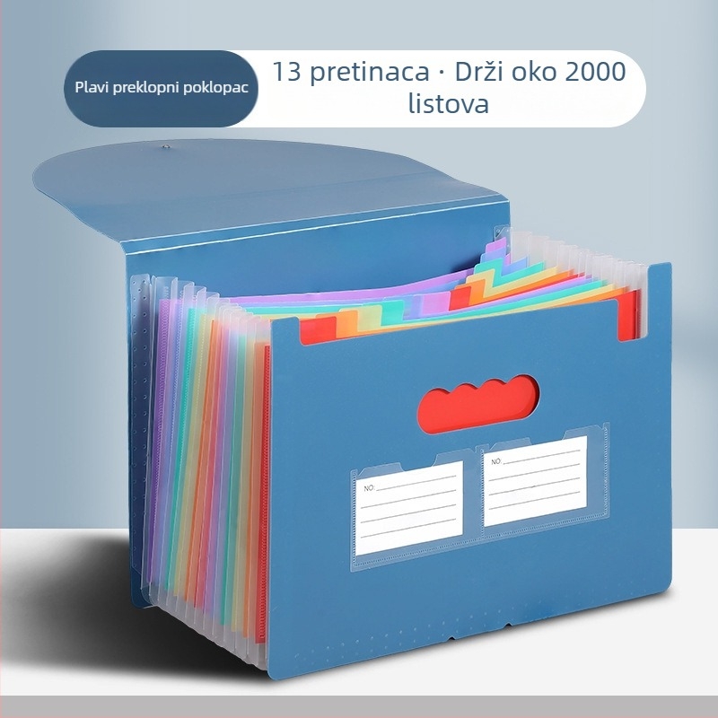 Yurui PP stojeći trostrano zatvoren fascikl s 25 pretinaca, mogućnost ispisa logotipa