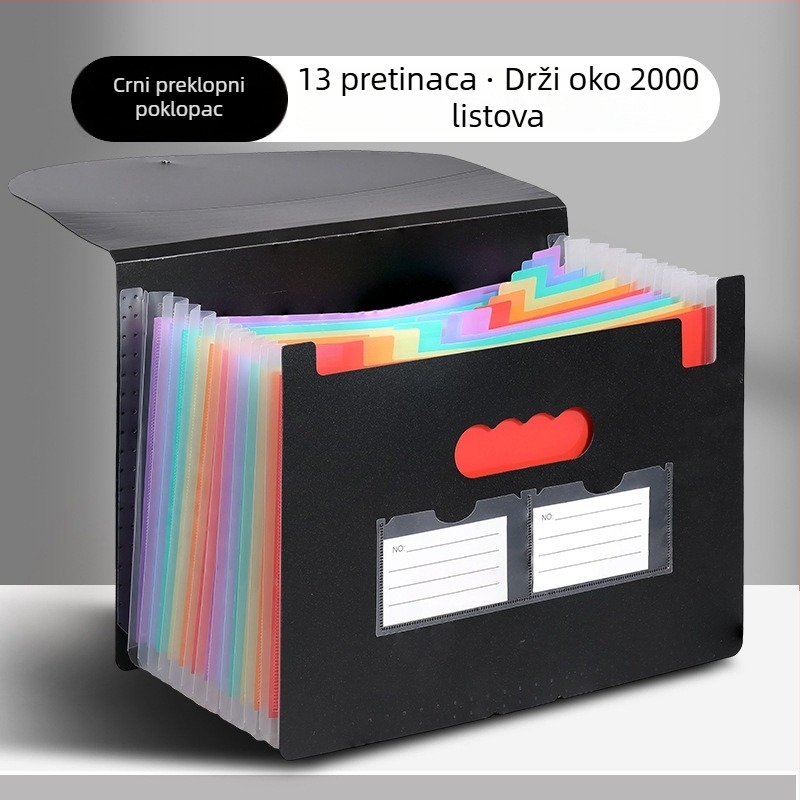 Yurui PP stojeći trostrano zatvoren fascikl s 25 pretinaca, mogućnost ispisa logotipa