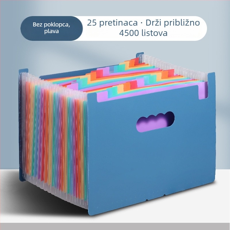 Yurui PP stojeći trostrano zatvoren fascikl s 25 pretinaca, mogućnost ispisa logotipa