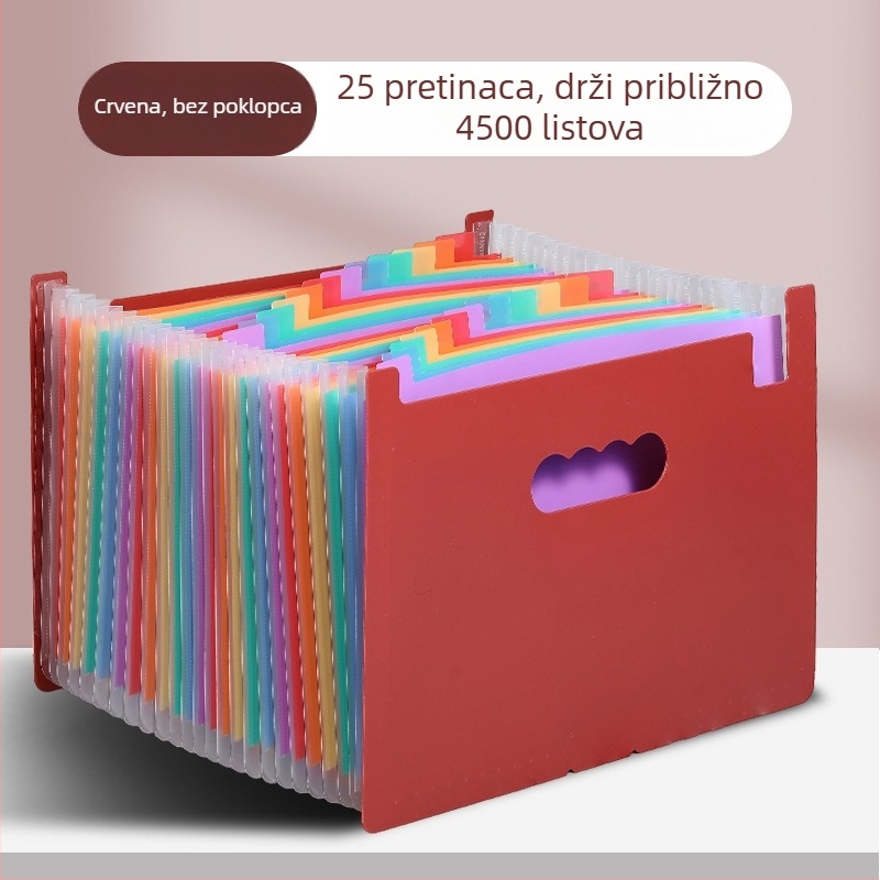 Yurui PP stojeći trostrano zatvoren fascikl s 25 pretinaca, mogućnost ispisa logotipa