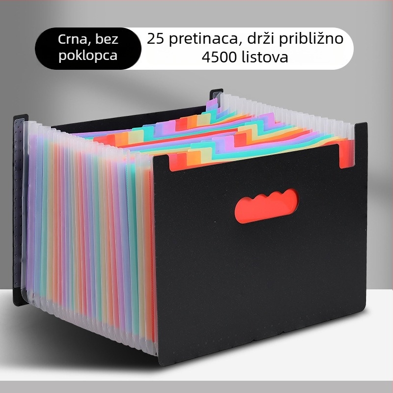 Yurui PP stojeći trostrano zatvoren fascikl s 25 pretinaca, mogućnost ispisa logotipa