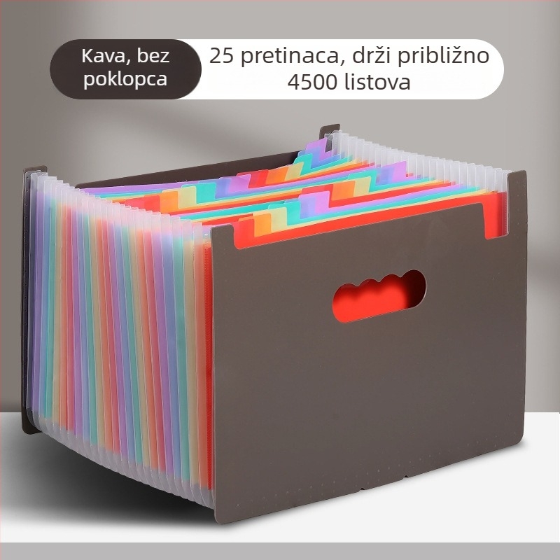 Yurui PP stojeći trostrano zatvoren fascikl s 25 pretinaca, mogućnost ispisa logotipa