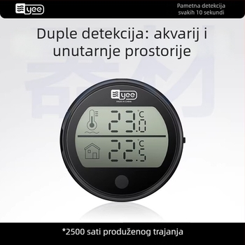 Akvarijski termometar visoke preciznosti s elektroničkim senzorom temperature, vanjski ljepljivi senzor (ABS, model C1-1131, mjerenje temperature)