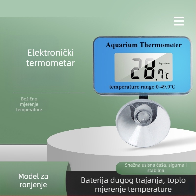 Akvariumski vodeni termometar – ABS materijal, uranjajući, vodootporan, visoka preciznost mjerenja temperature