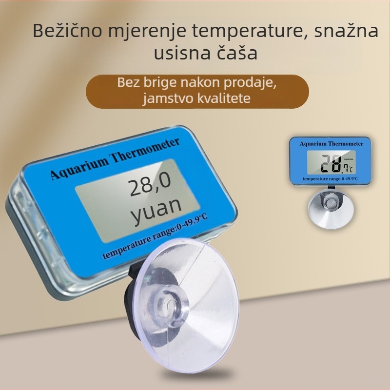 Akvariumski vodeni termometar – ABS materijal, uranjajući, vodootporan, visoka preciznost mjerenja temperature