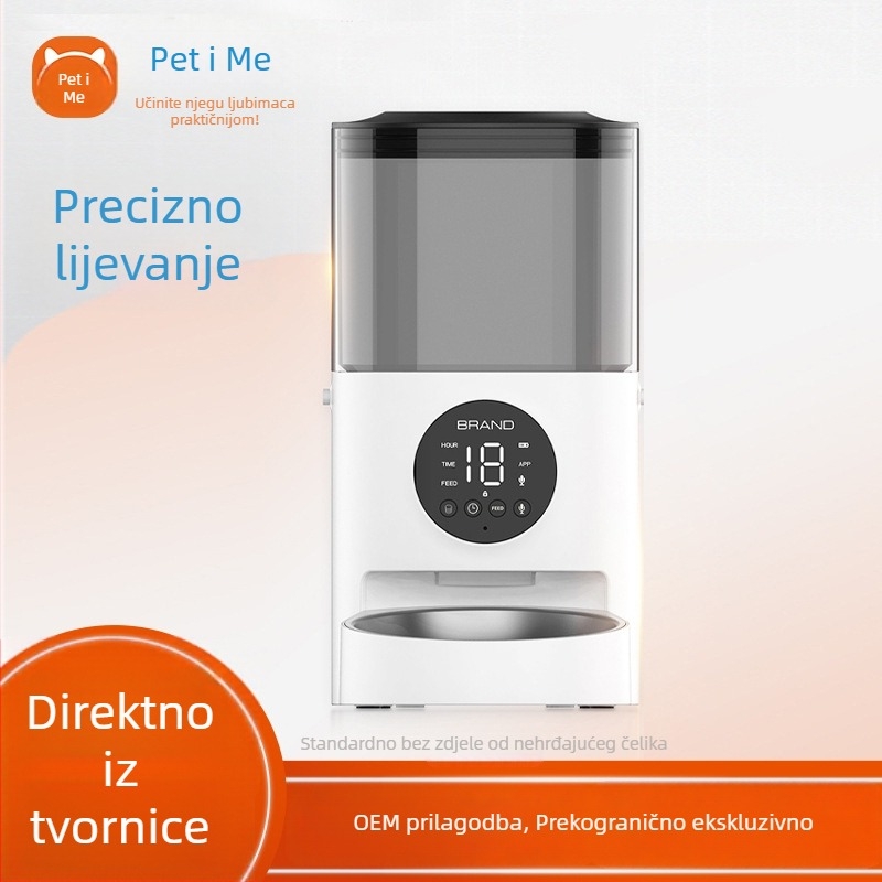 Pametni hranilnik za mačke s Wi-Fi-jem: vremenski i dozirani način hranjenja