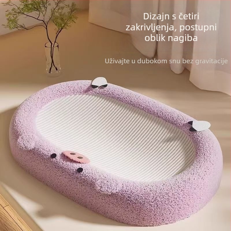 Velika grebalica za mačke s integriranom mačjom kućom, otporna na habanje od konoplje
