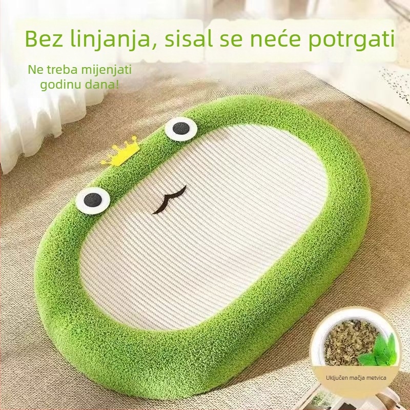 Velika grebalica za mačke s integriranom mačjom kućom, otporna na habanje od konoplje