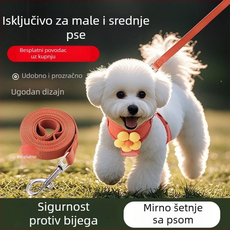 Reflektirajući prsluk za psa s povlačivim prsnim remenom - poliester - Wangwu