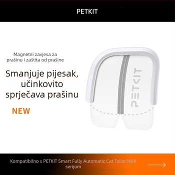 Magnetska prašina zaštita zavjesa za vrata, prozirna, za Xiaopei Cat Toilet Max seriju, s pojasom za smanjenje pijeska (Model PKTC2; Kategorija: Zavjesa za vrata; Podrška za aplikacije: Da; Za mačku; Težina: 0,4 kg)
