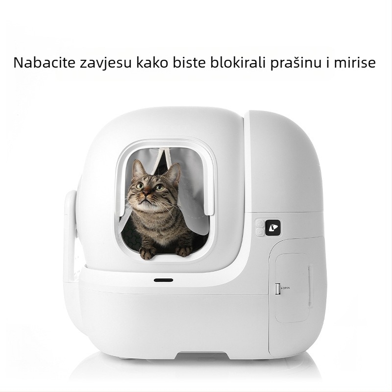 Magnetska prašina zaštita zavjesa za vrata, prozirna, za Xiaopei Cat Toilet Max seriju, s pojasom za smanjenje pijeska (Model PKTC2; Kategorija: Zavjesa za vrata; Podrška za aplikacije: Da; Za mačku; Težina: 0,4 kg)