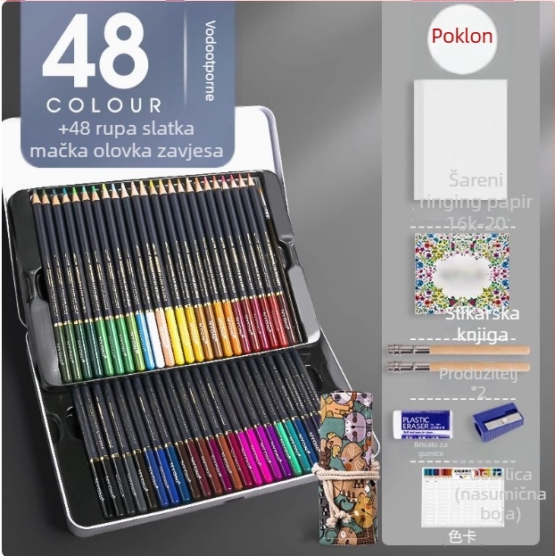 Neoni set olovki na bazi ulja, metalno kućište, HB jezgra, osnovno pakiranje, za crtanje i slikanje