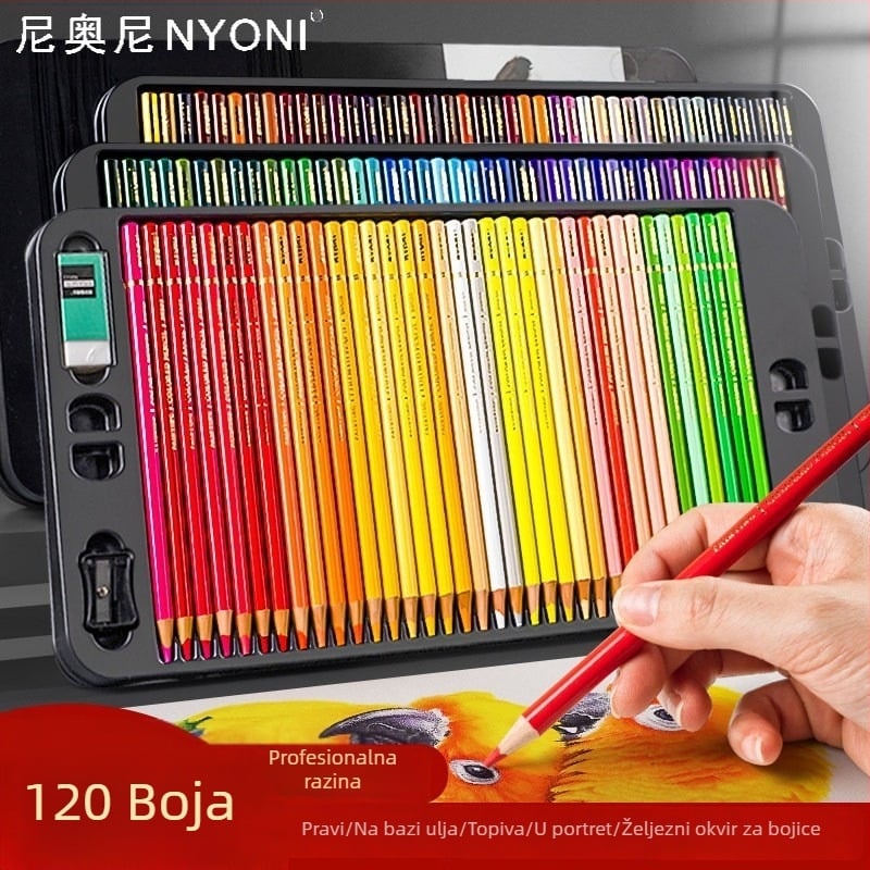 Neoni set olovki na bazi ulja, metalno kućište, HB jezgra, osnovno pakiranje, za crtanje i slikanje