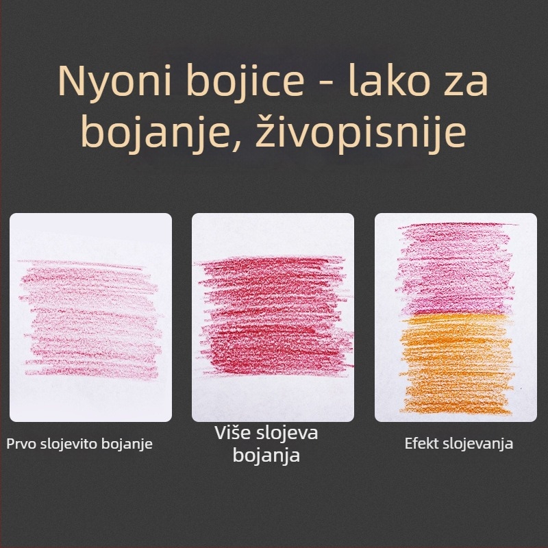 Neoni set olovki na bazi ulja, metalno kućište, HB jezgra, osnovno pakiranje, za crtanje i slikanje