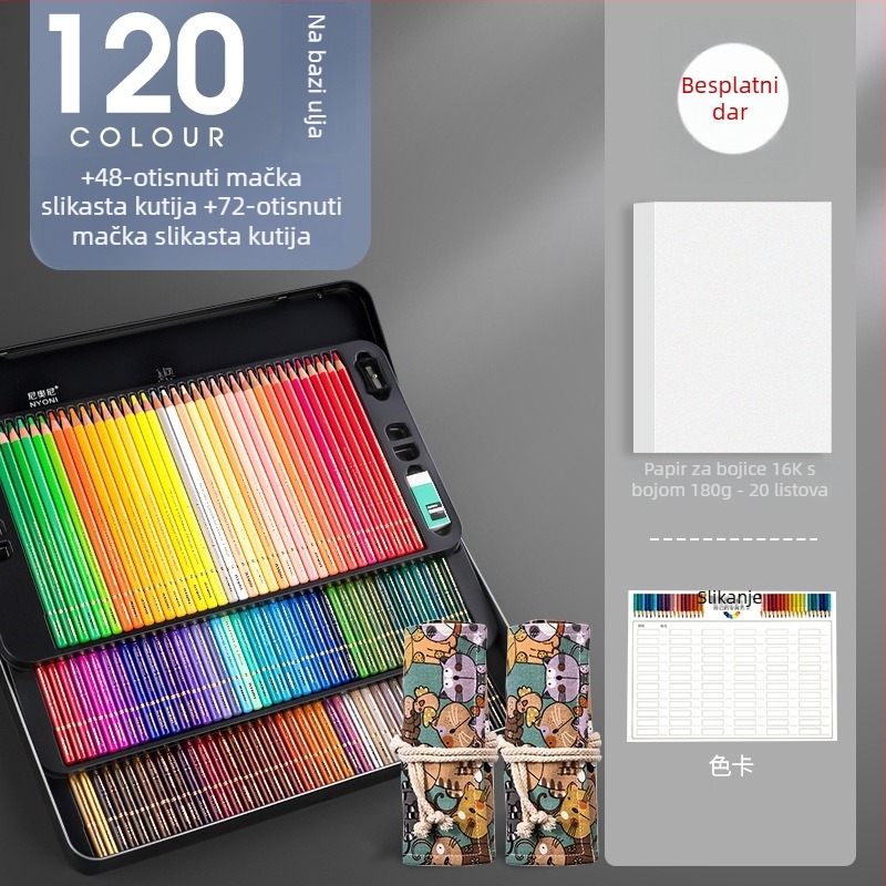 Neoni set olovki na bazi ulja, metalno kućište, HB jezgra, osnovno pakiranje, za crtanje i slikanje