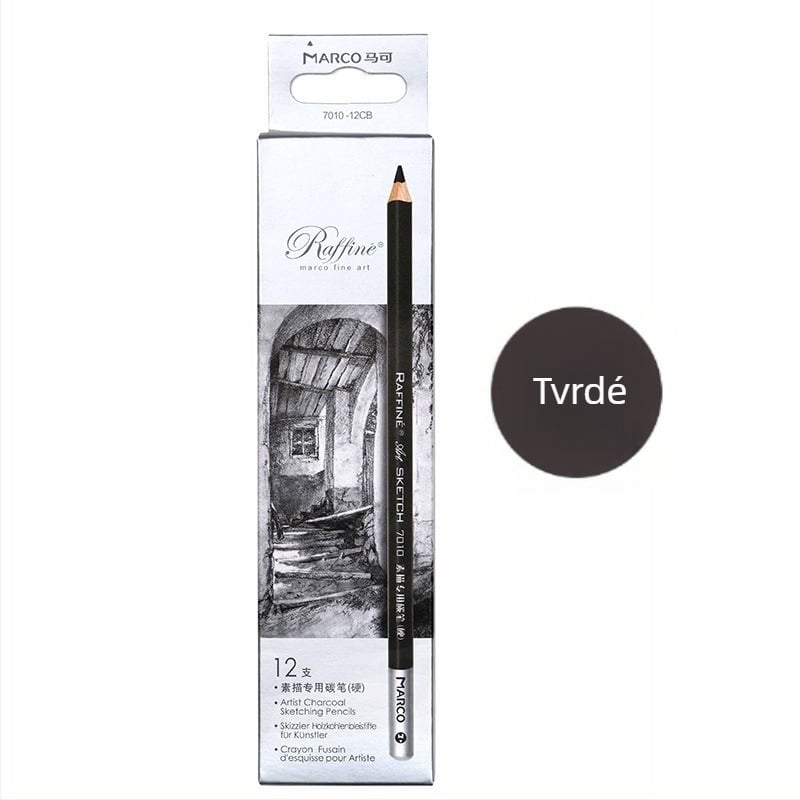 Marco 7001 profesionalni umjetnički set olovaka — drvene olovke 2B i HB, grafit/ugljen, 12 kom. u kutiji, 240 kutija u kartonu