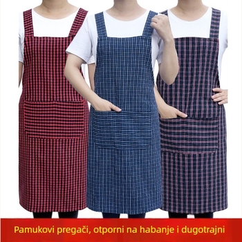Kuhinja bez rukava pamukova pregača, otporna na mrlje, prozračna, geometrijski uzorak, moderni minimalistički stil