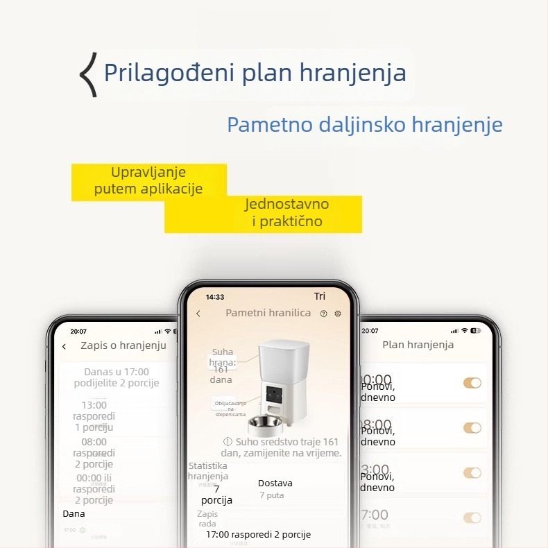 Pametni hranilnik za kućne ljubimce s kamerom i Wi‑Fi za pse i mačke | Model Scln03 | Marka Jiahonghui