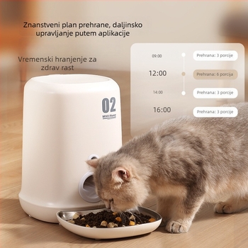 Pametni automatski hranilnik za mačke i pse, kapacitet 4 L, odvojiv i jednostavan za čišćenje, programirano doziranje i hranjenje, daljinsko upravljanje
