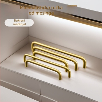 Rućka za vrata ormara – nordijski mesing, kovano, moderni minimalistički stil, model 53HB